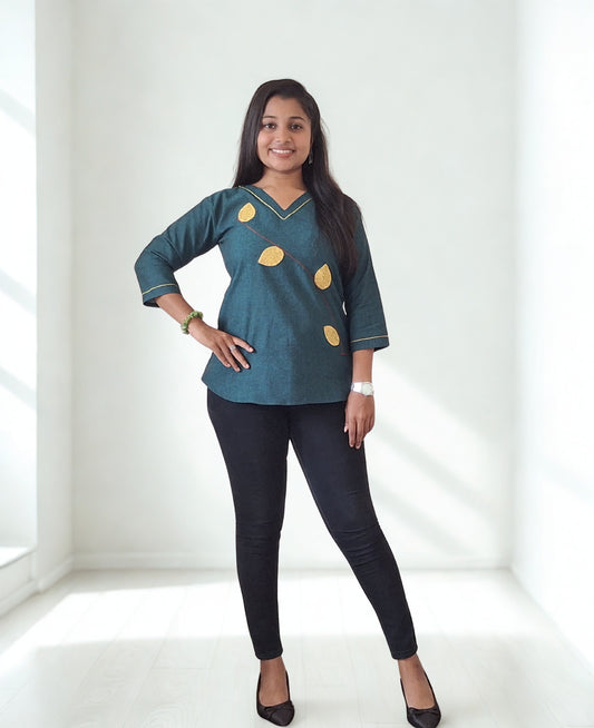 Pure Khadi Patchwork Short Top