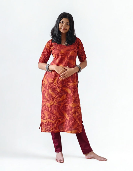 Handloom Cotton Tie n Dye Stright Kurti
