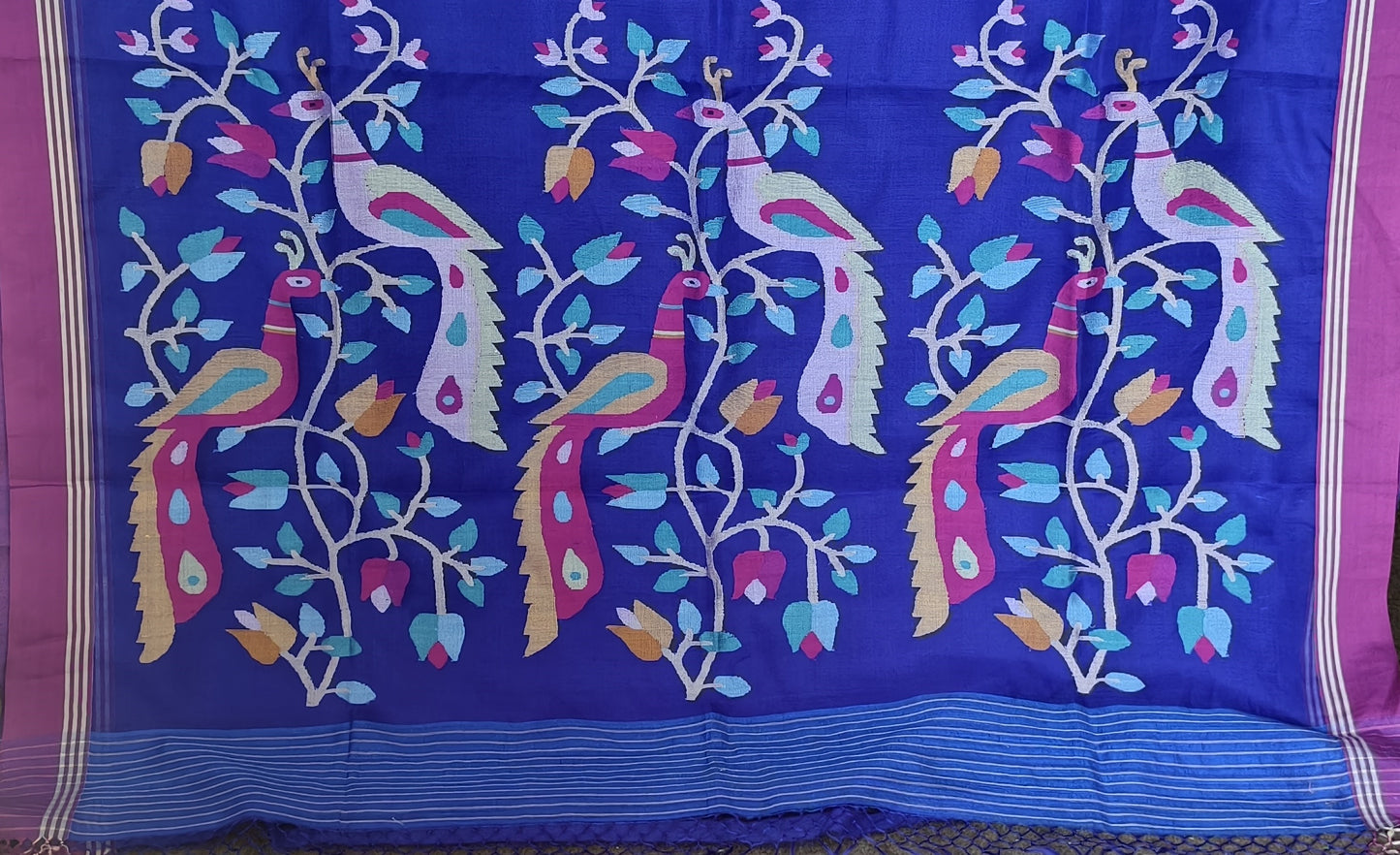 Pure Tussar Jamdani weave Saree