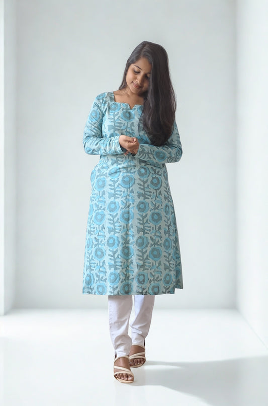 Handblock Straight Kurti