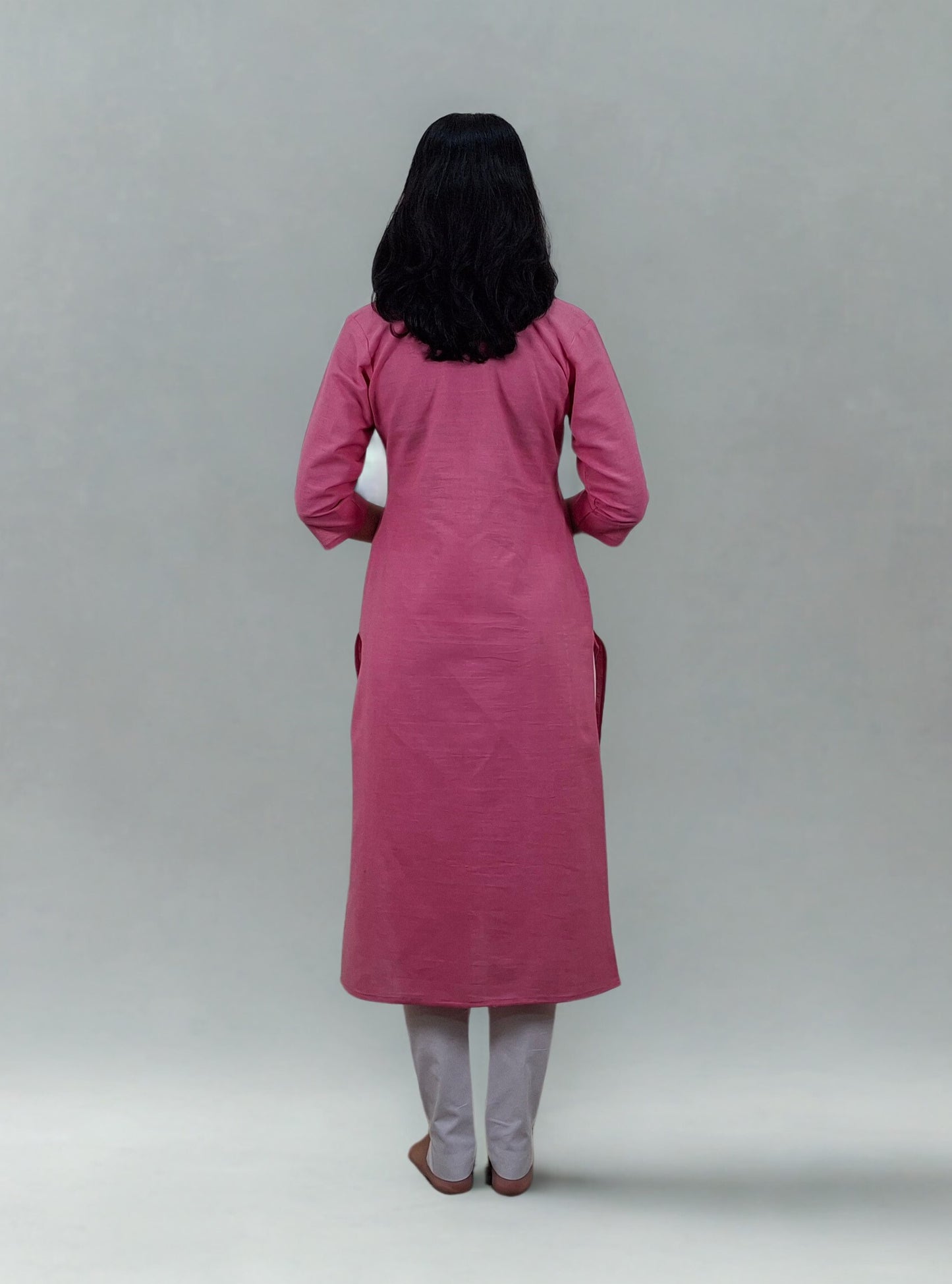 Handwoven Handspun Cotton Patchwork Straight Kurti