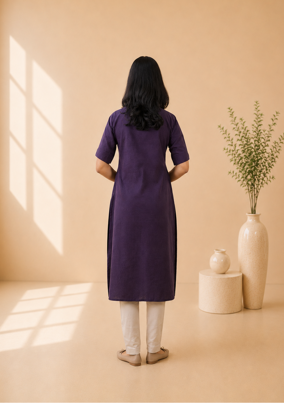 Khadi Patchwork Straight Kurti