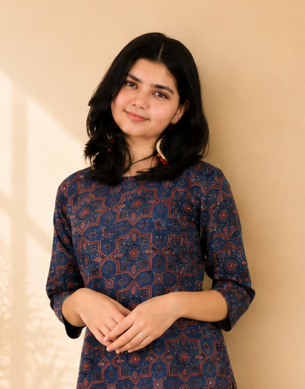 Natural Handblock Cotton Straight Kurti