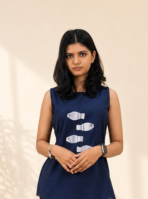 Pure Khadi Patchwork Short Top