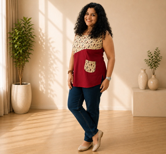 Pure Cotton Hand Crafted Short Top