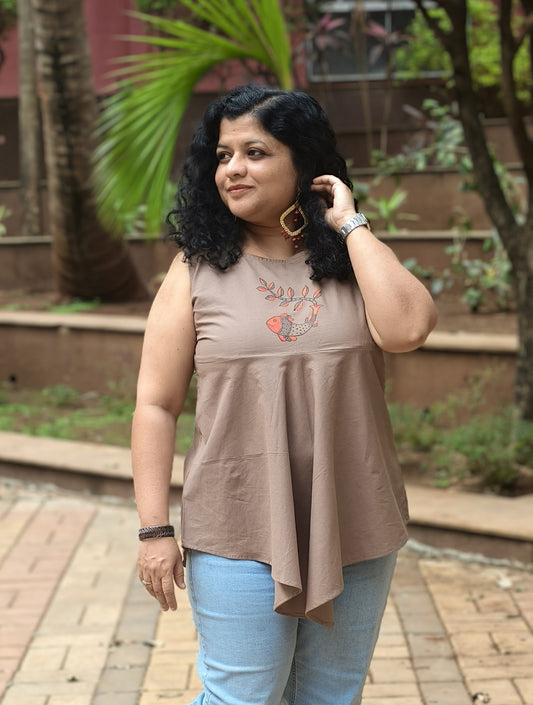 Pure Cotton Hand Painted Short Top