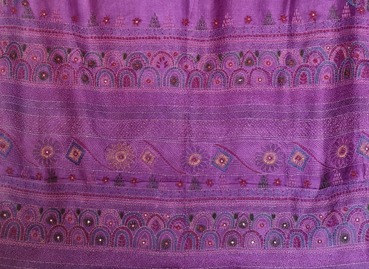 Semi Tussar Gichha Hand Embroidered Saree