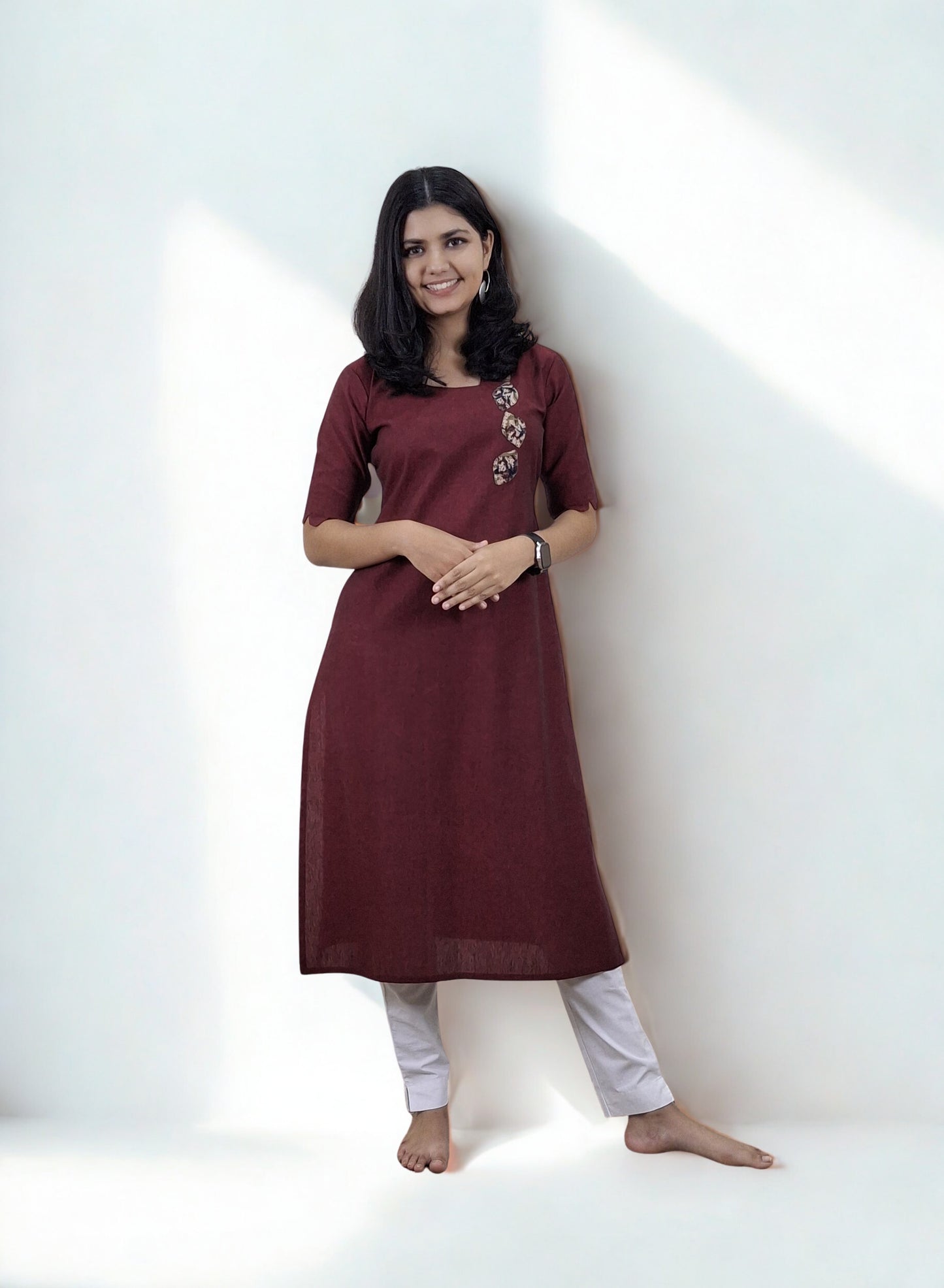 Khadi Patchwork Straight Kurti