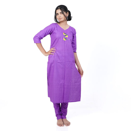 Handwowen Handspun Cotton Embroideried Straight Kurti