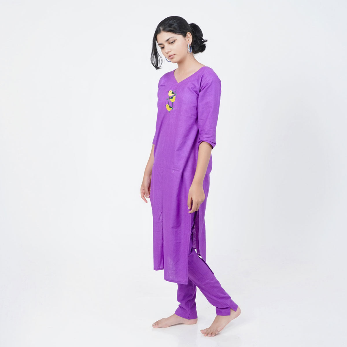 Handwoven Handspun Cotton Embroidered Straight Kurti