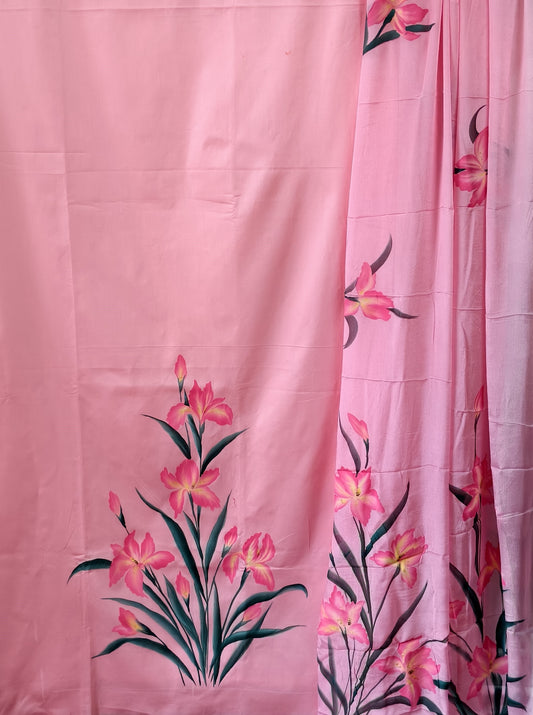 Jam Cotton Hand Painted Unstiched 3 Piece Suite Set_Pink