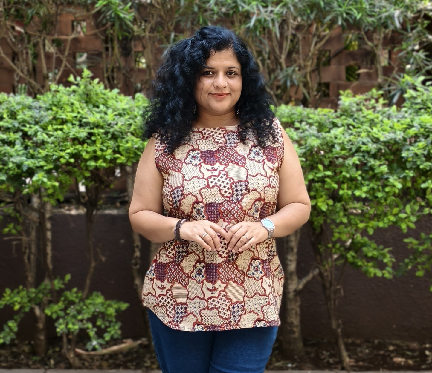 Natural Handblock Short Top