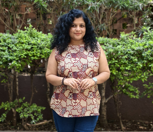 Natural Handblock Short Top