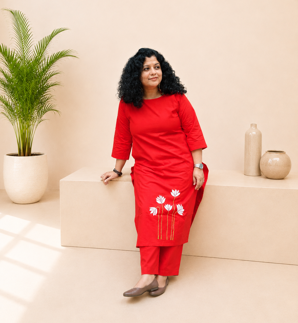 Pure Cotton Hand Painted Straight Kurti