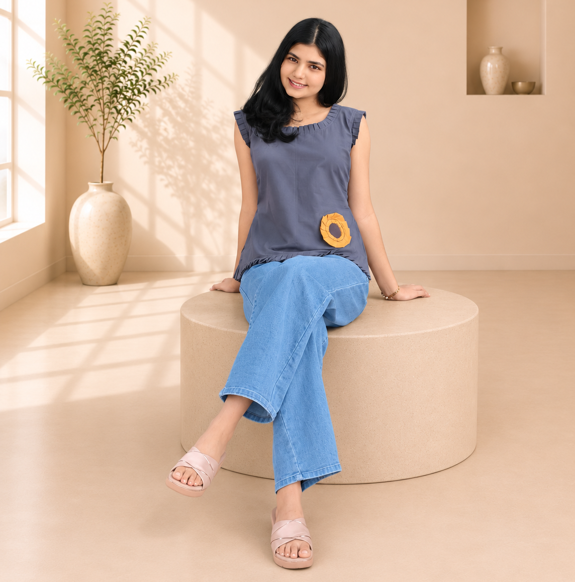 Pure Cotton Hand Crafted Short Top