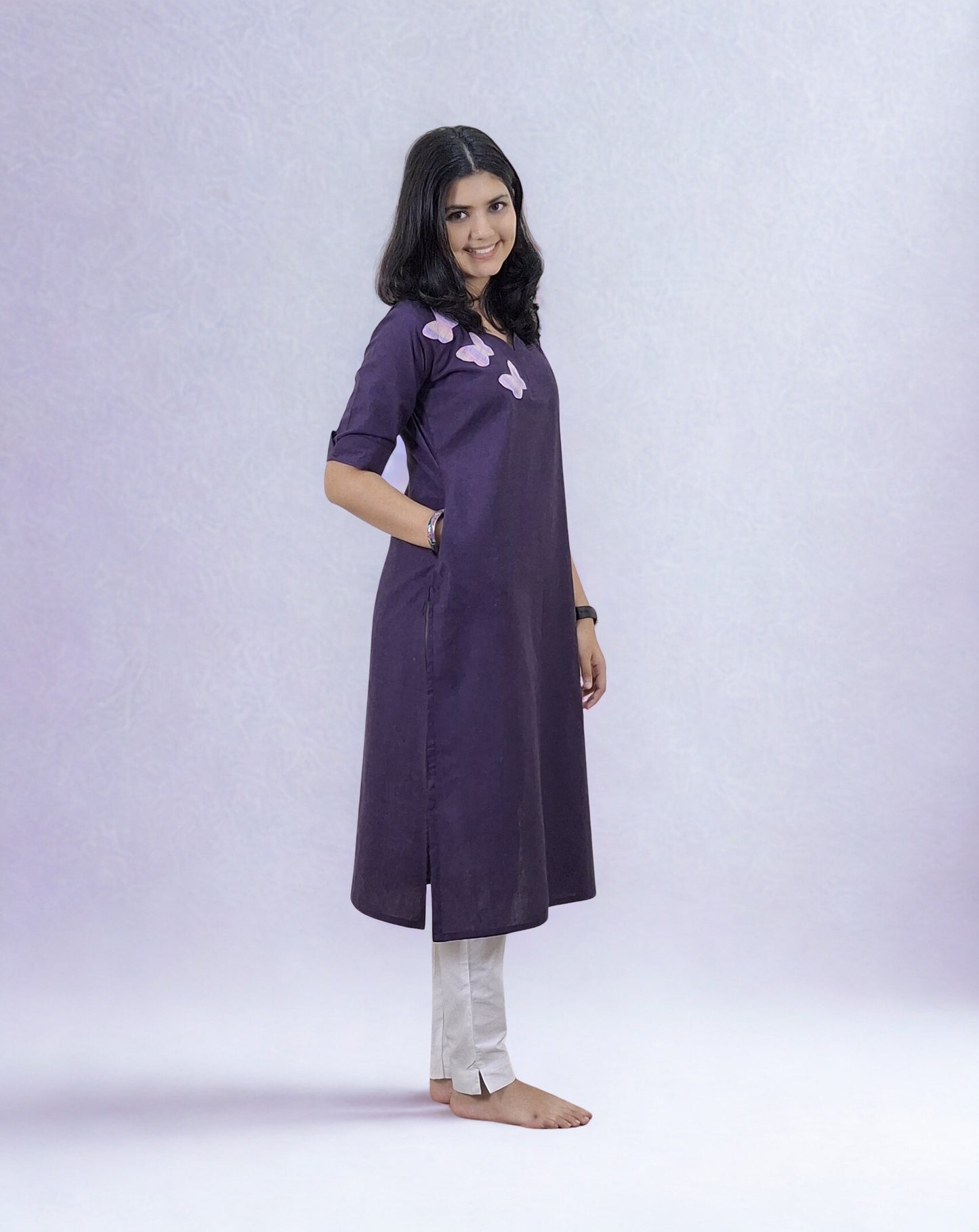 Khadi Patchwork Straight Kurti