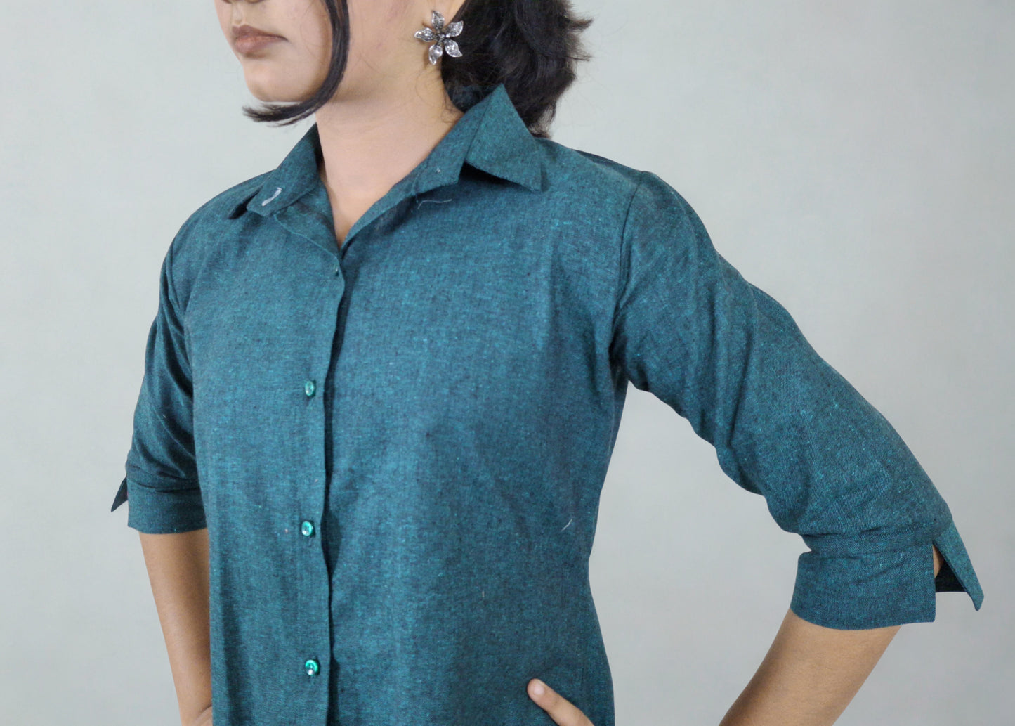 Pure Khadi Shirt_Bottle Green