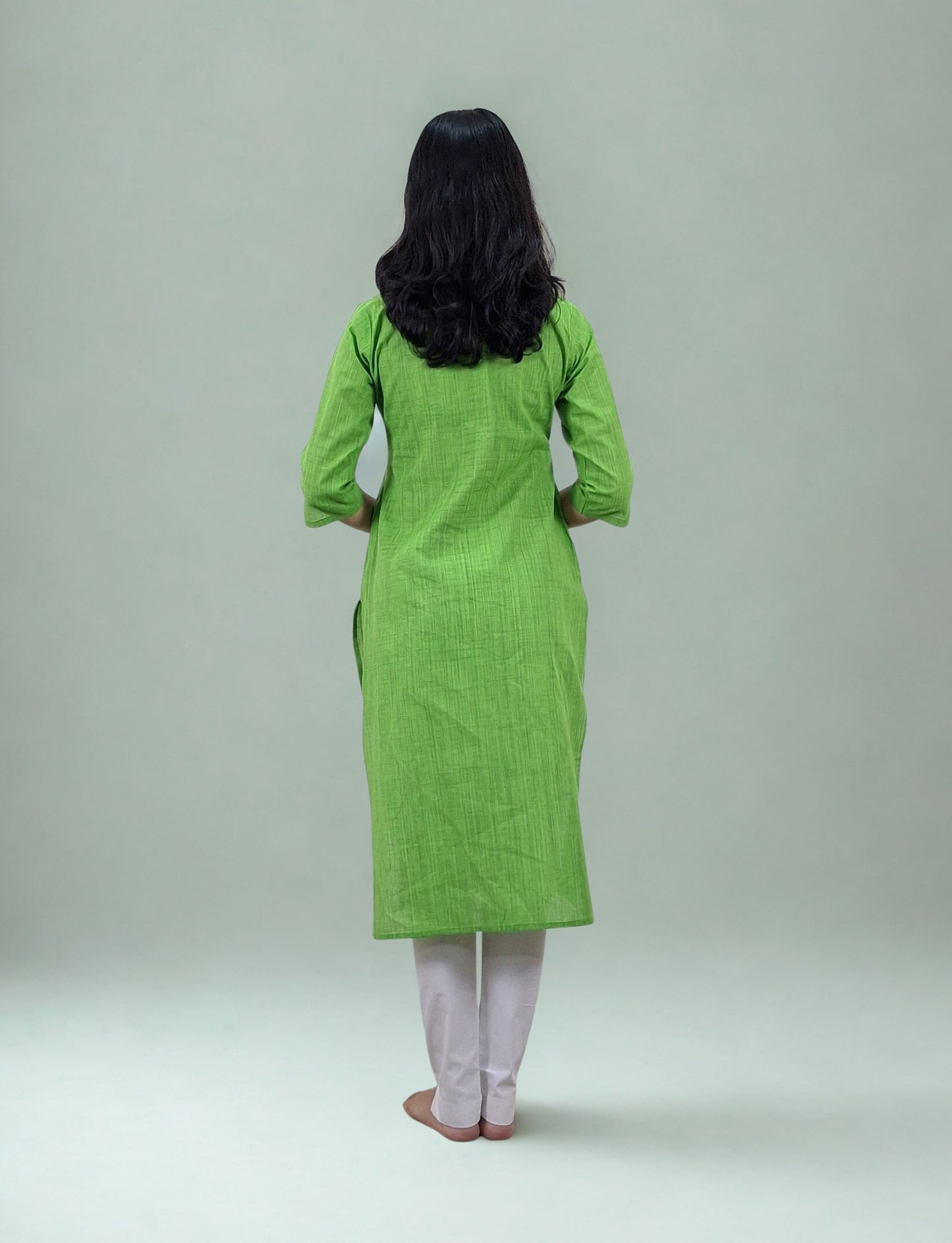 Handloom Cotton Patchwork Straight Kurti
