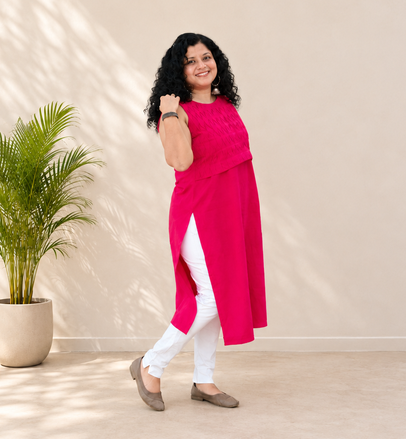 Pure Cotton Hand crafted Straight Kurti