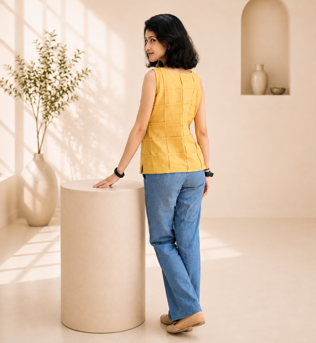 Linen Cotton Hand Crafted Short Top