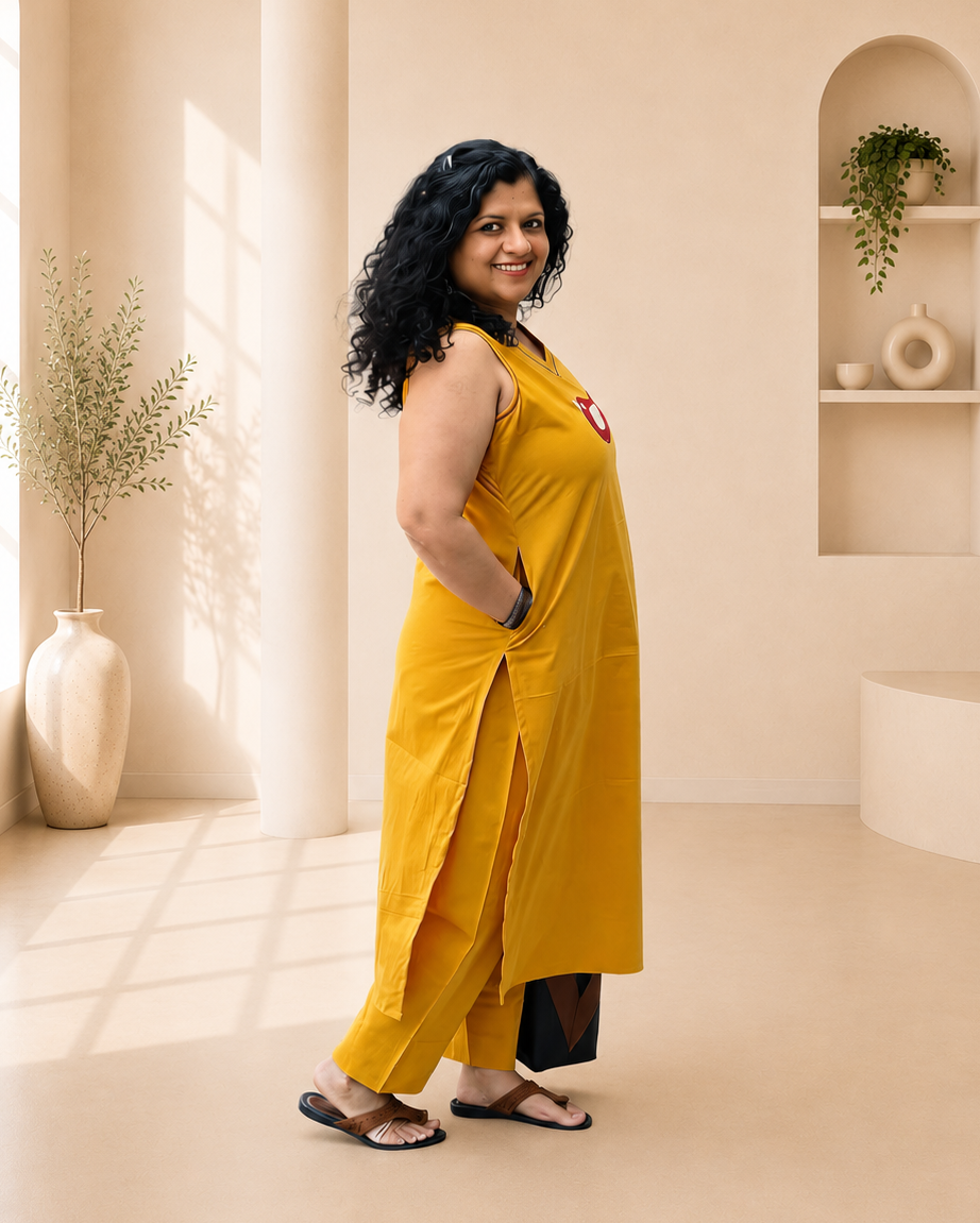 Pure Cotton Hand Crafted Straight Kurti