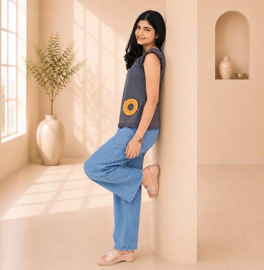 Pure Cotton Hand Crafted Short Top