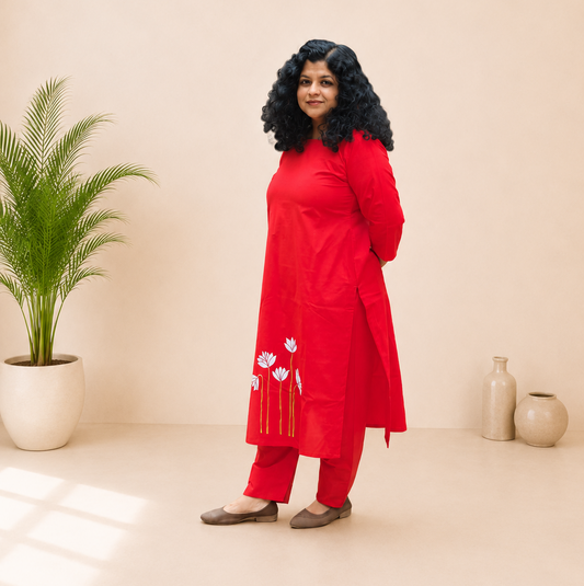 Pure Cotton Hand Painted Straight Kurti