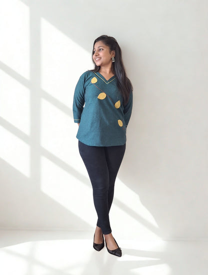 Pure Khadi Patchwork Short Top