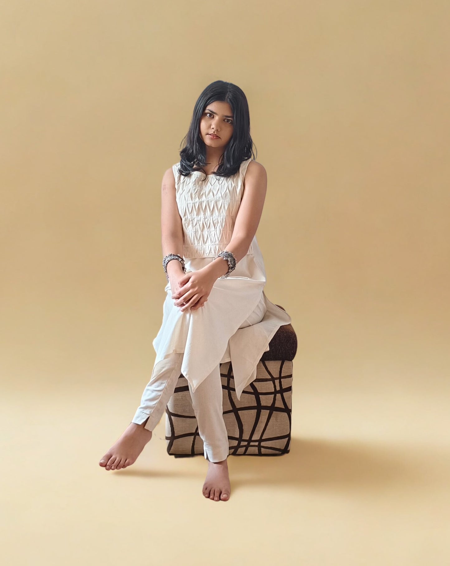 Cotton Hand crafted Straight Kurti