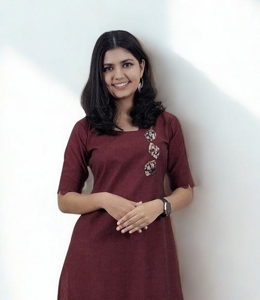 Khadi Patchwork Straight Kurti
