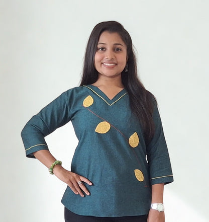 Pure Khadi Patchwork Short Top