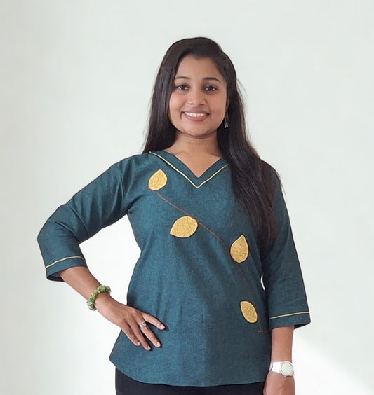 Pure Khadi Patchwork Short Top