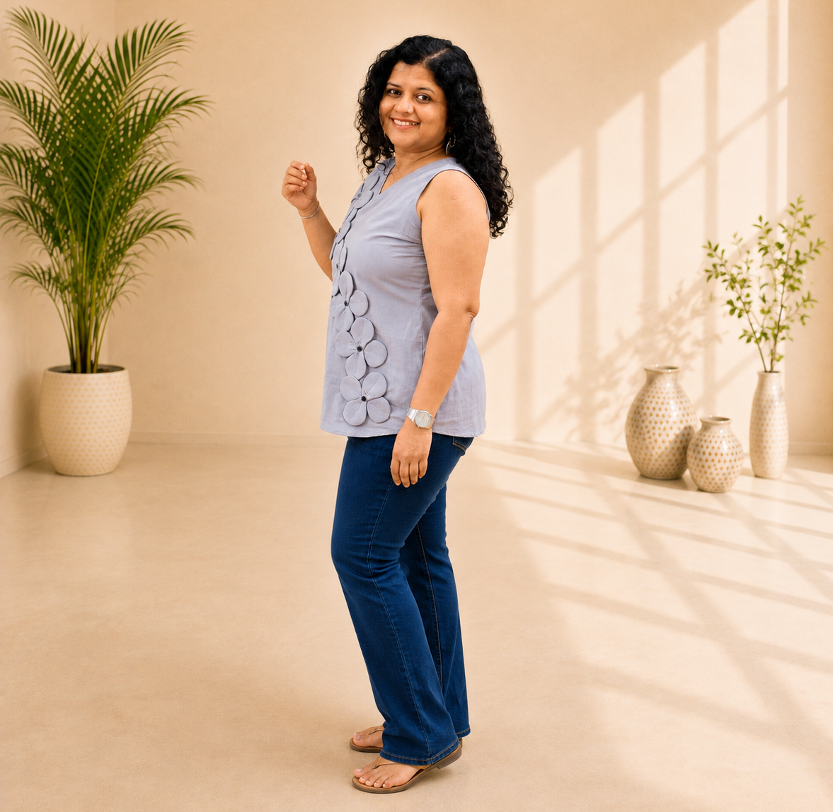 Pure Cotton Hand Crafted Short Top