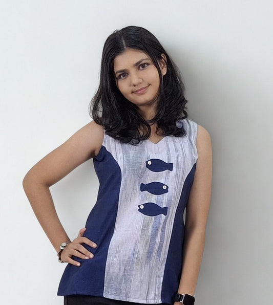 Pure Khadi Patchwork Short Top