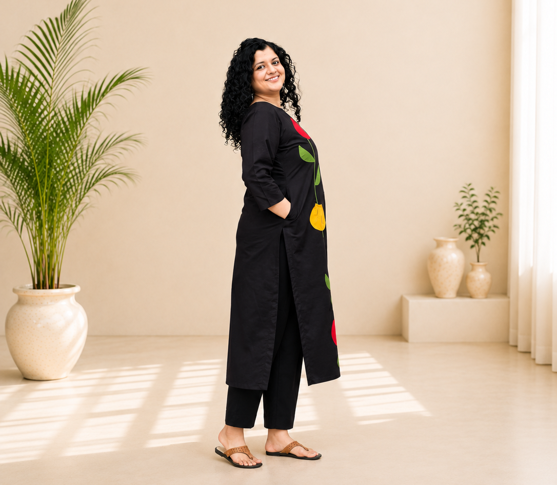 Pure Cotton Hand Crafted Straight Kurti