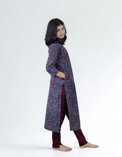 Natural Handblock Cotton Straight Kurti