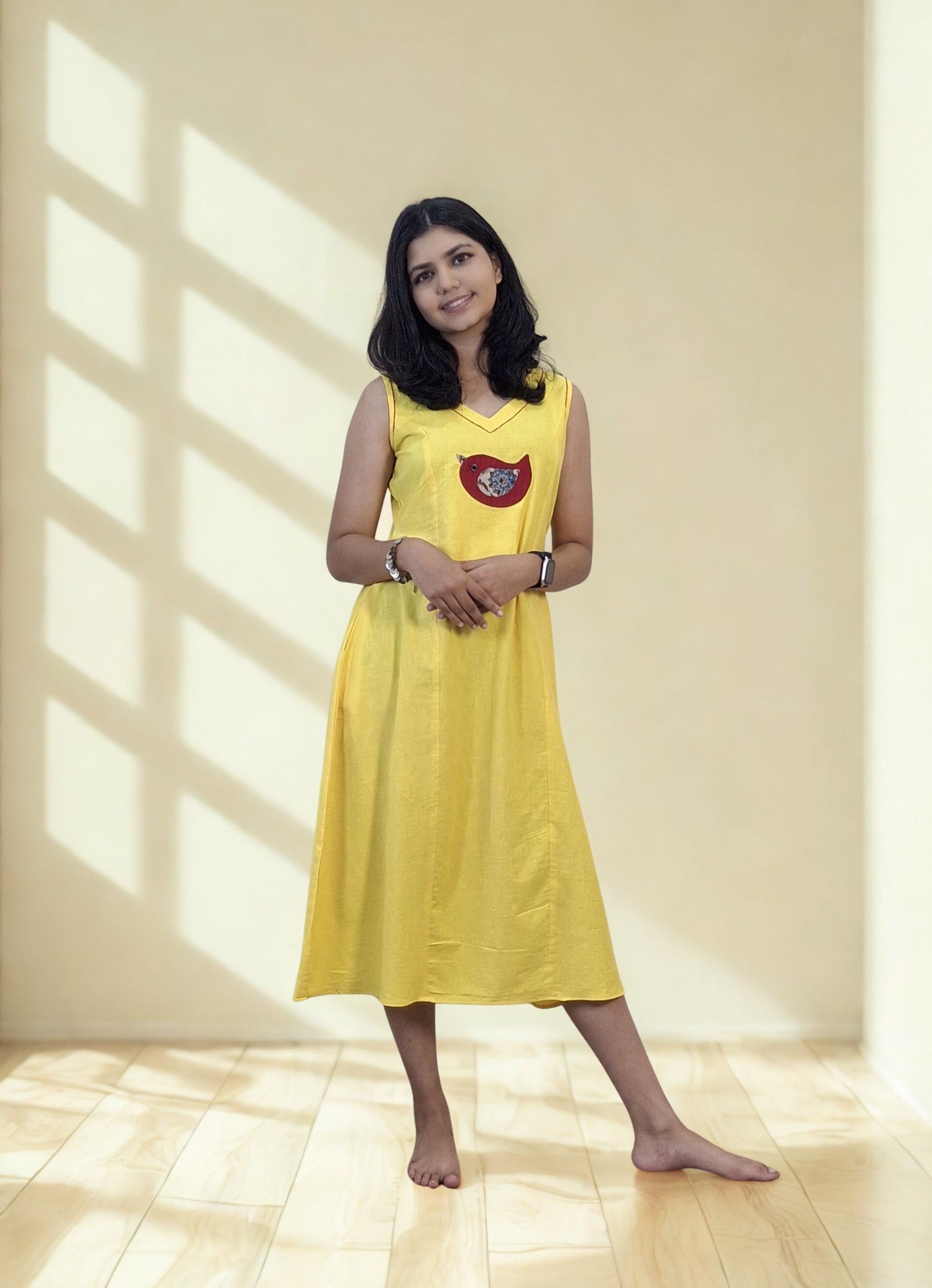 Handwoven Handspun Cotton Patchwork One Piece