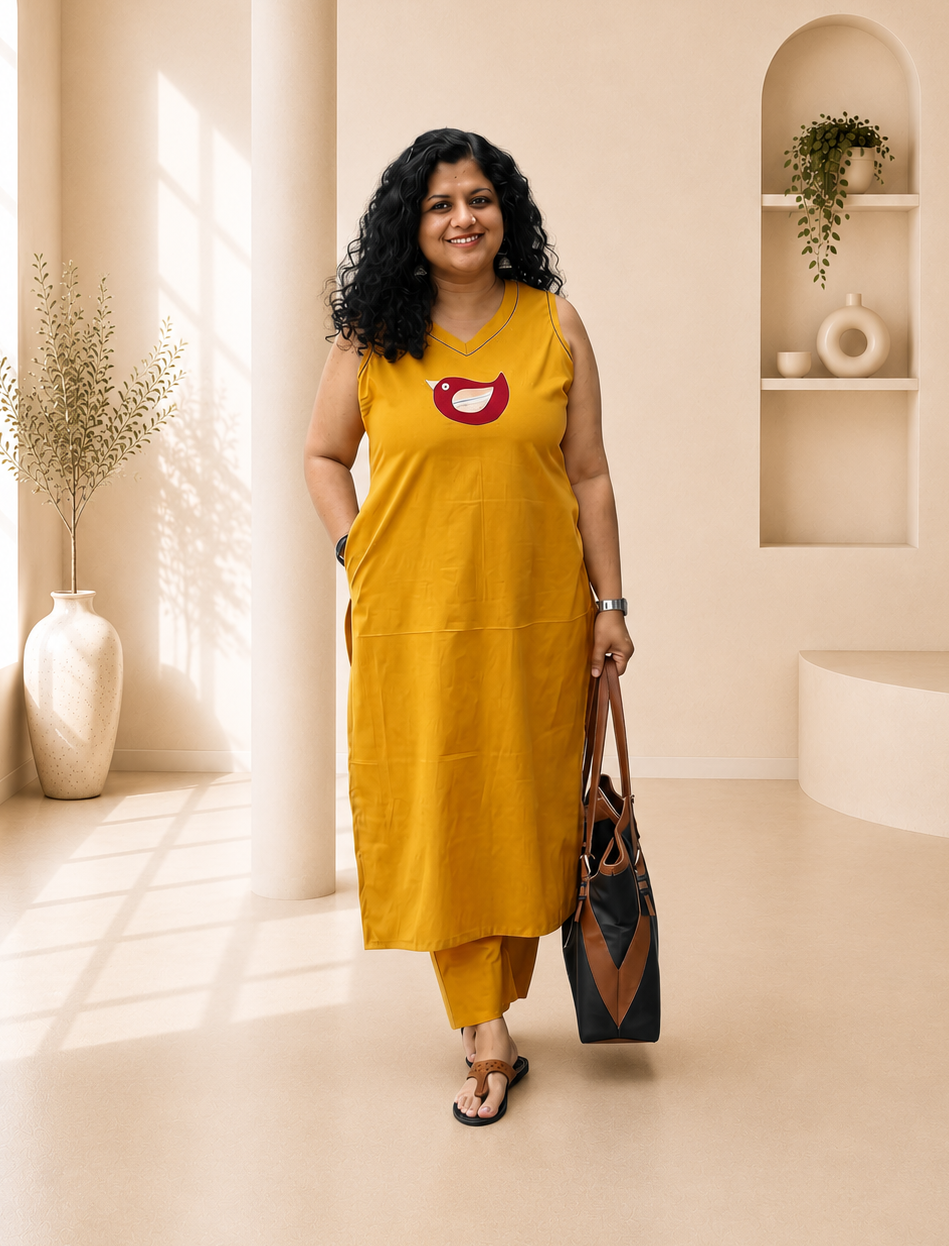 Pure Cotton Hand Crafted Straight Kurti