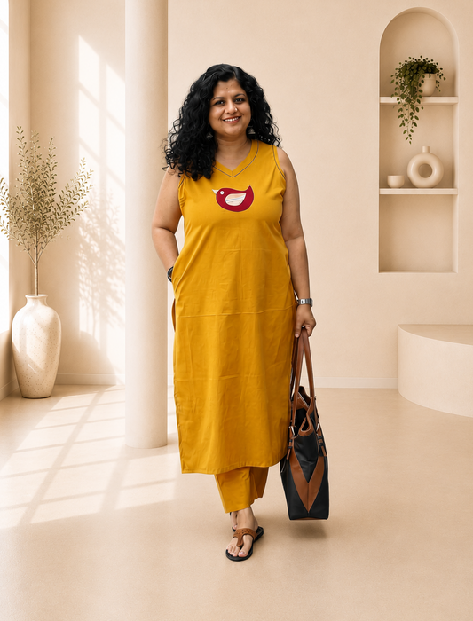 Pure Cotton Hand Crafted Straight Kurti