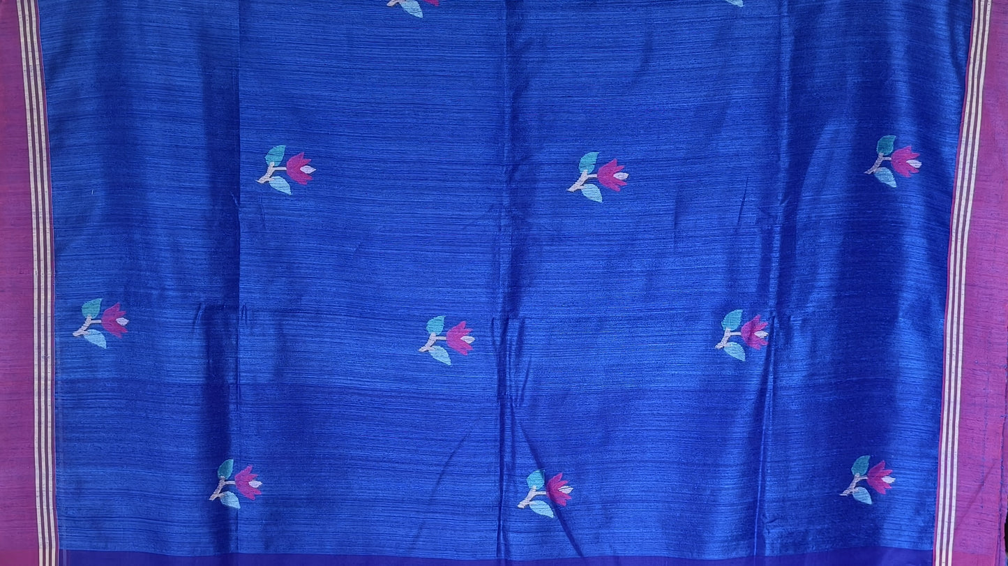 Pure Tussar Jamdani weave Saree