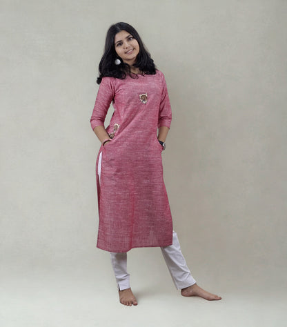 Pure Khadi Patchwork Straight Kurti