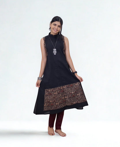Handloom Cotton Patchwork A Line Kurti