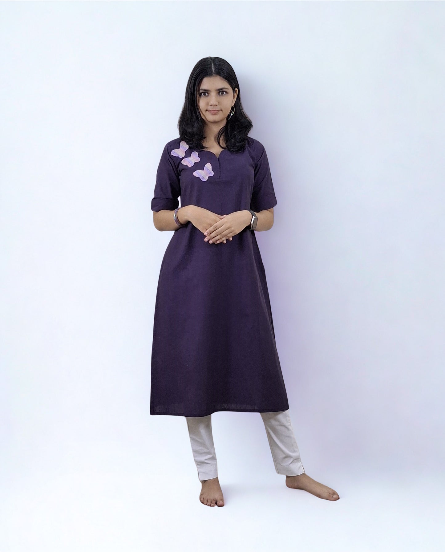 Khadi Patchwork Straight Kurti