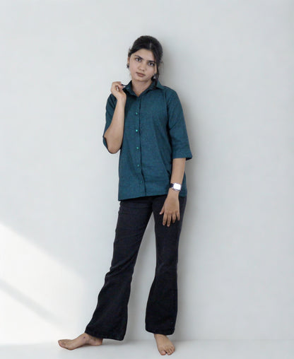 Pure Khadi Shirt_Bottle Green