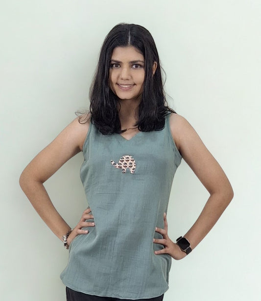 Organic Cotton Patchwork Short Top