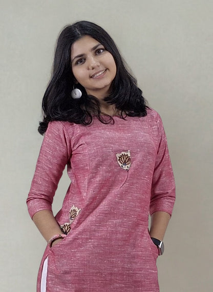 Pure Khadi Patchwork Straight Kurti