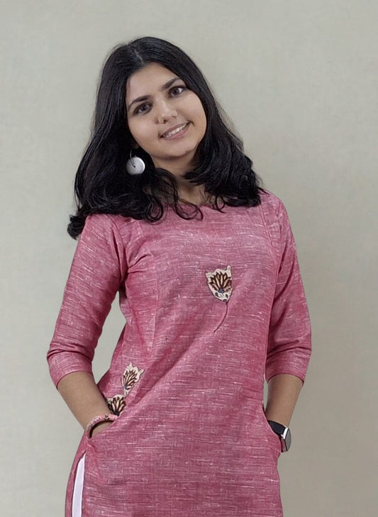 Pure Khadi Patchwork Straight Kurti