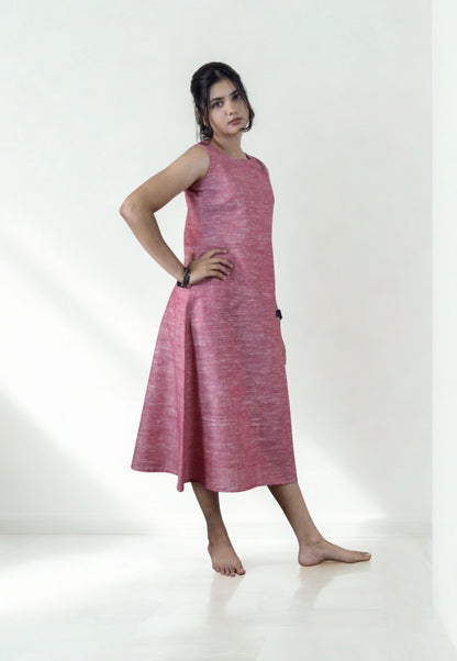 Pure Khadi One piece_Dark Pink