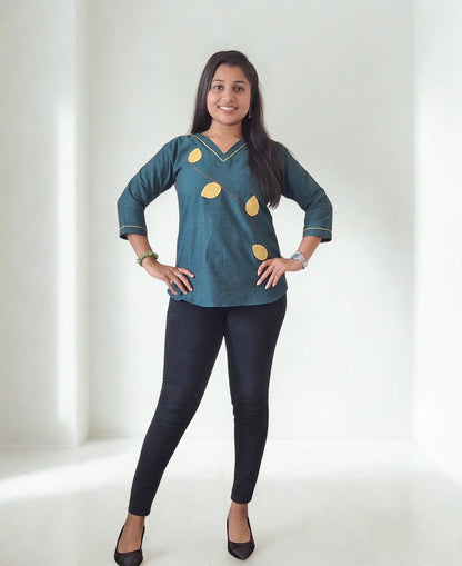 Pure Khadi Patchwork Short Top