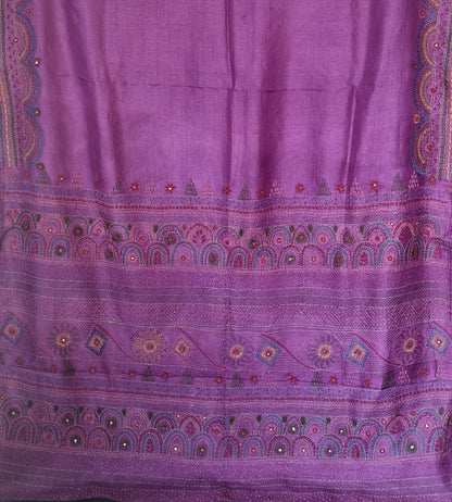 Semi Tussar Gichha Hand Embroidered Saree